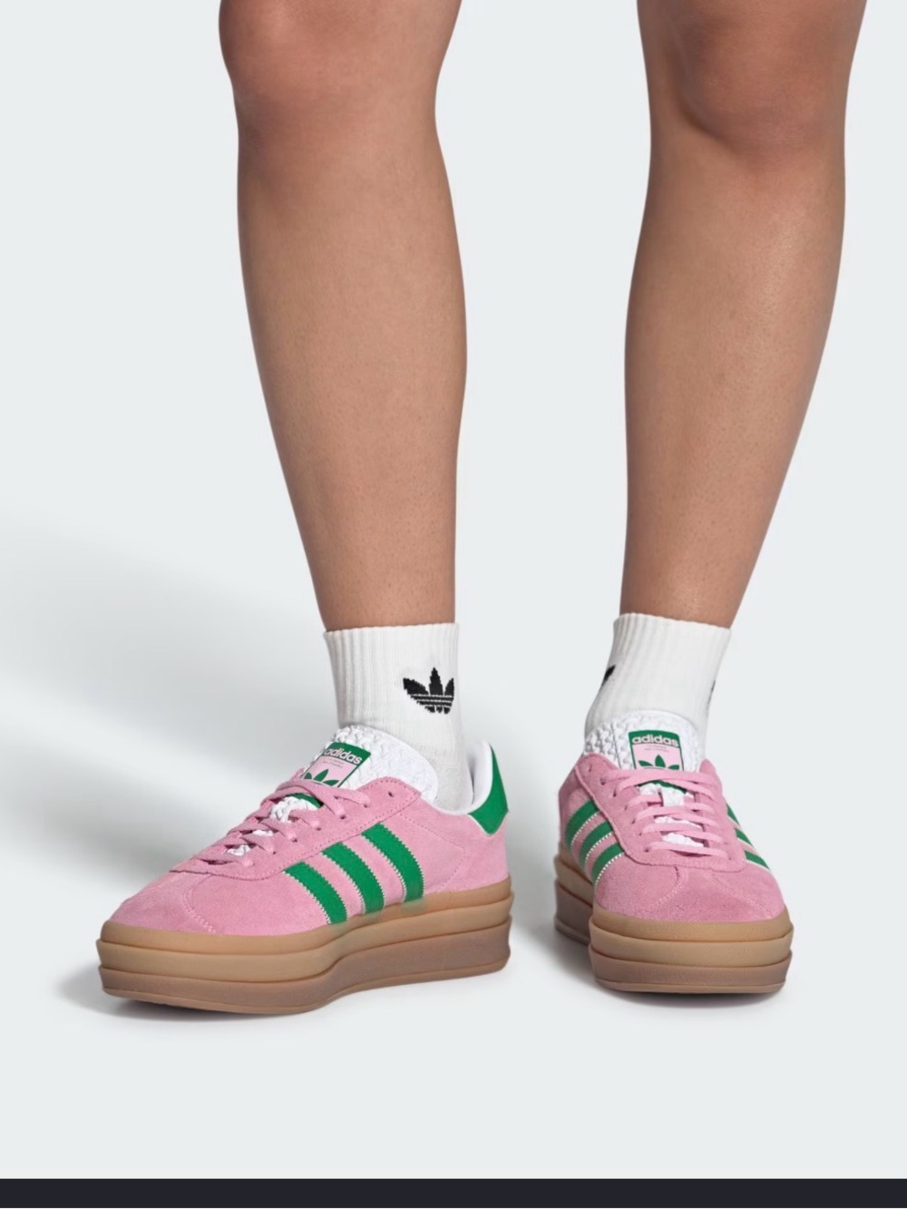 Adidas Gazelle Women's Pink Suede Sneakers with Green Stripes Size 6.5